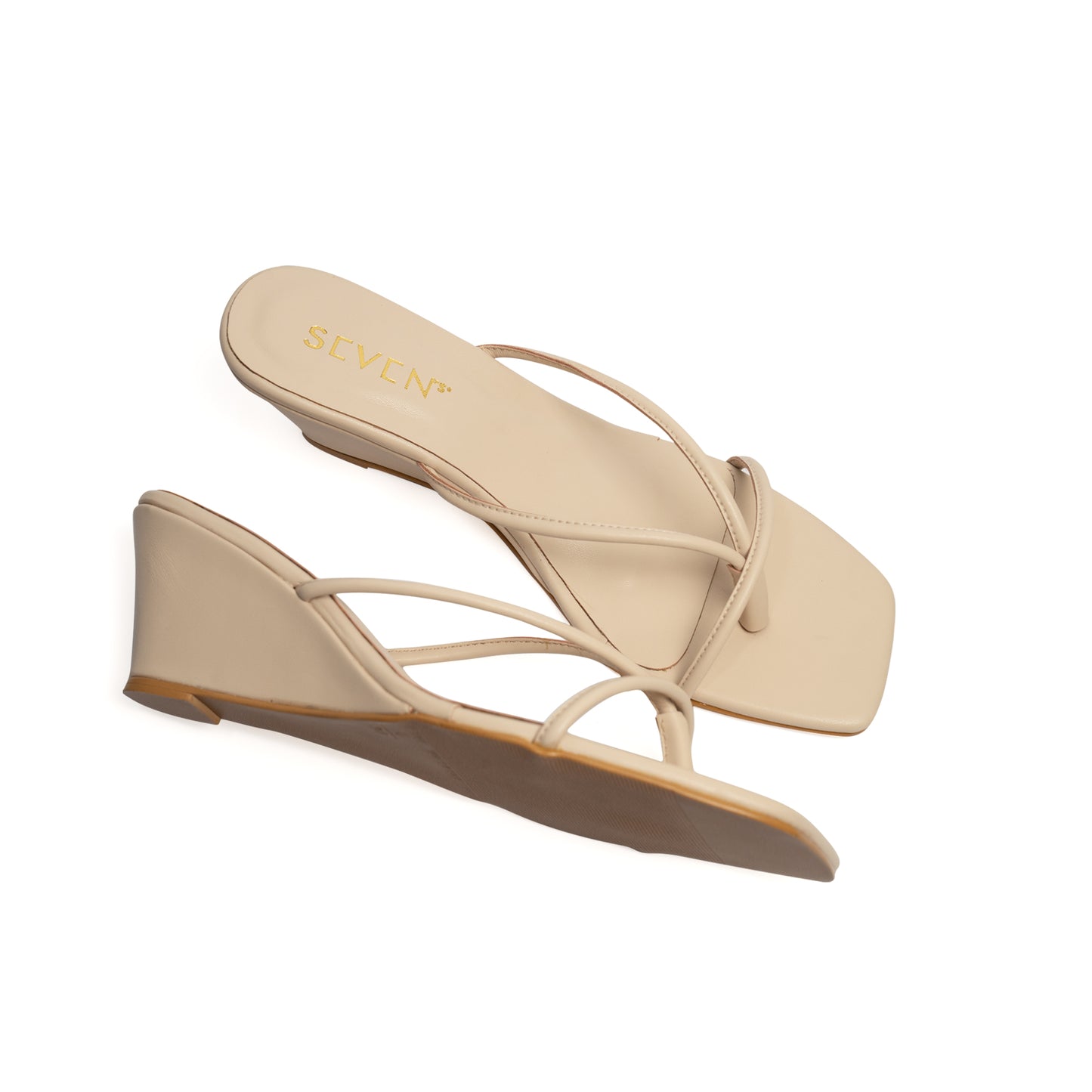 Beige Wedge Sandals