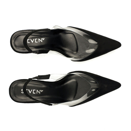 Black Suede Slingback Heels