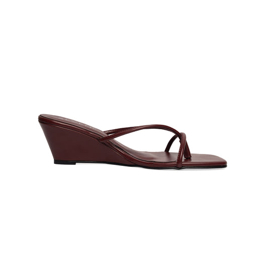 Burgundy Wedge Sandals