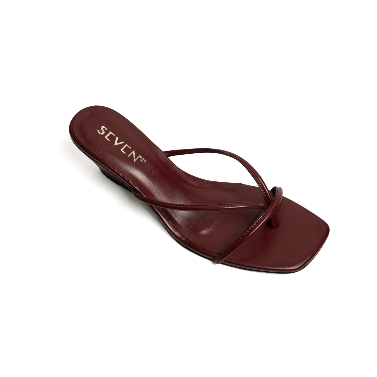Burgundy Wedge Sandals