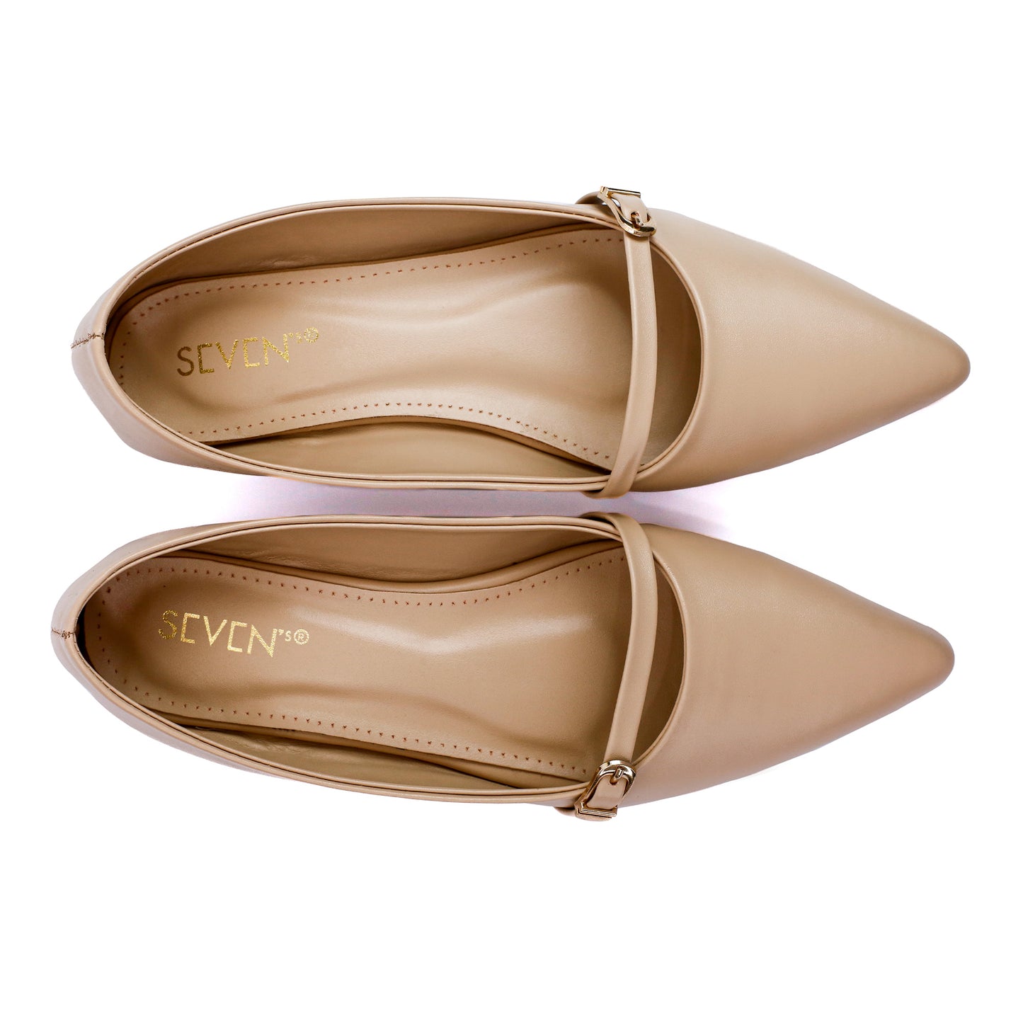 Nude Pointed Mary Janes