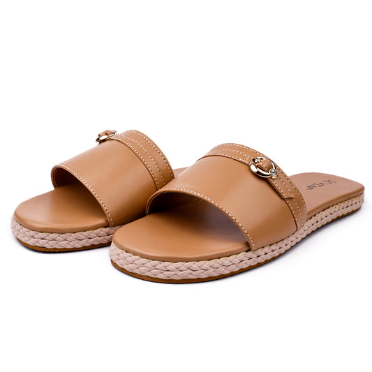 Caramel Platform Slides