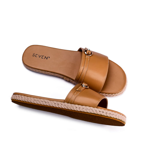 Caramel Platform Slides