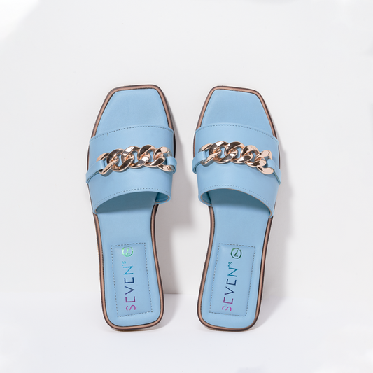 Metal Chain Slides in Blue