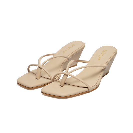 Beige Wedge Sandals