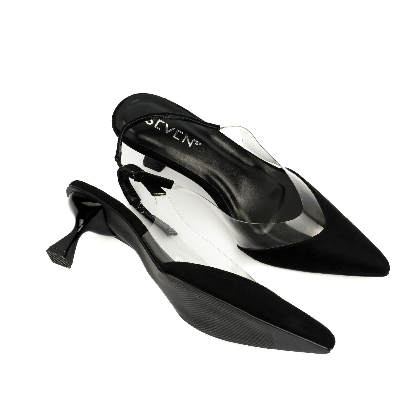 Black Suede Slingback Heels