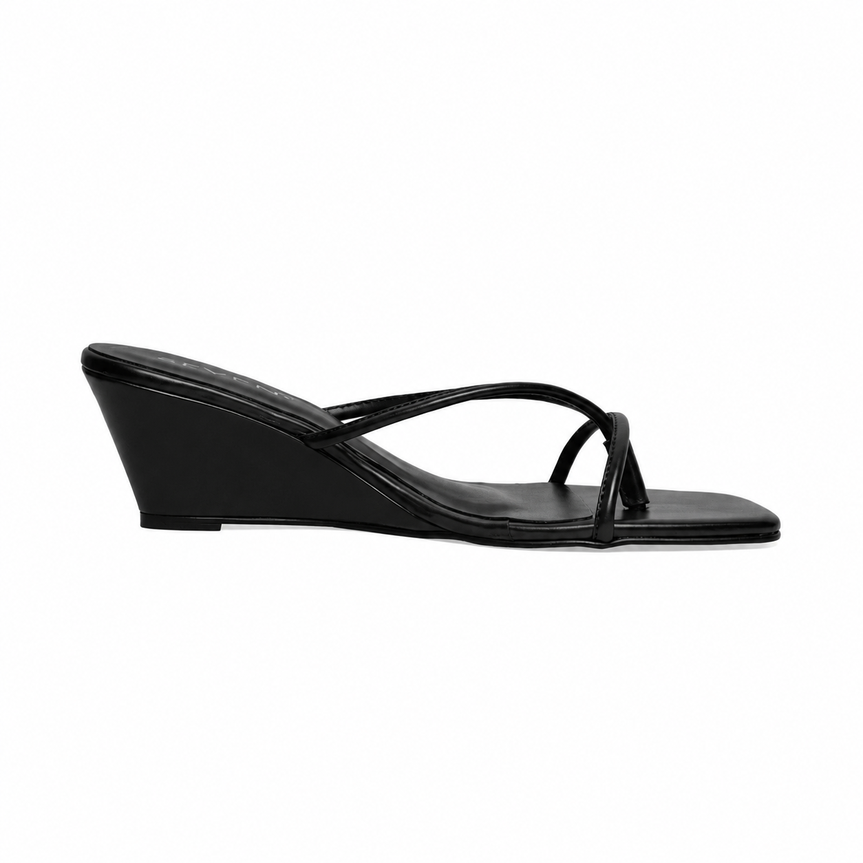 Black Wedge Sandals