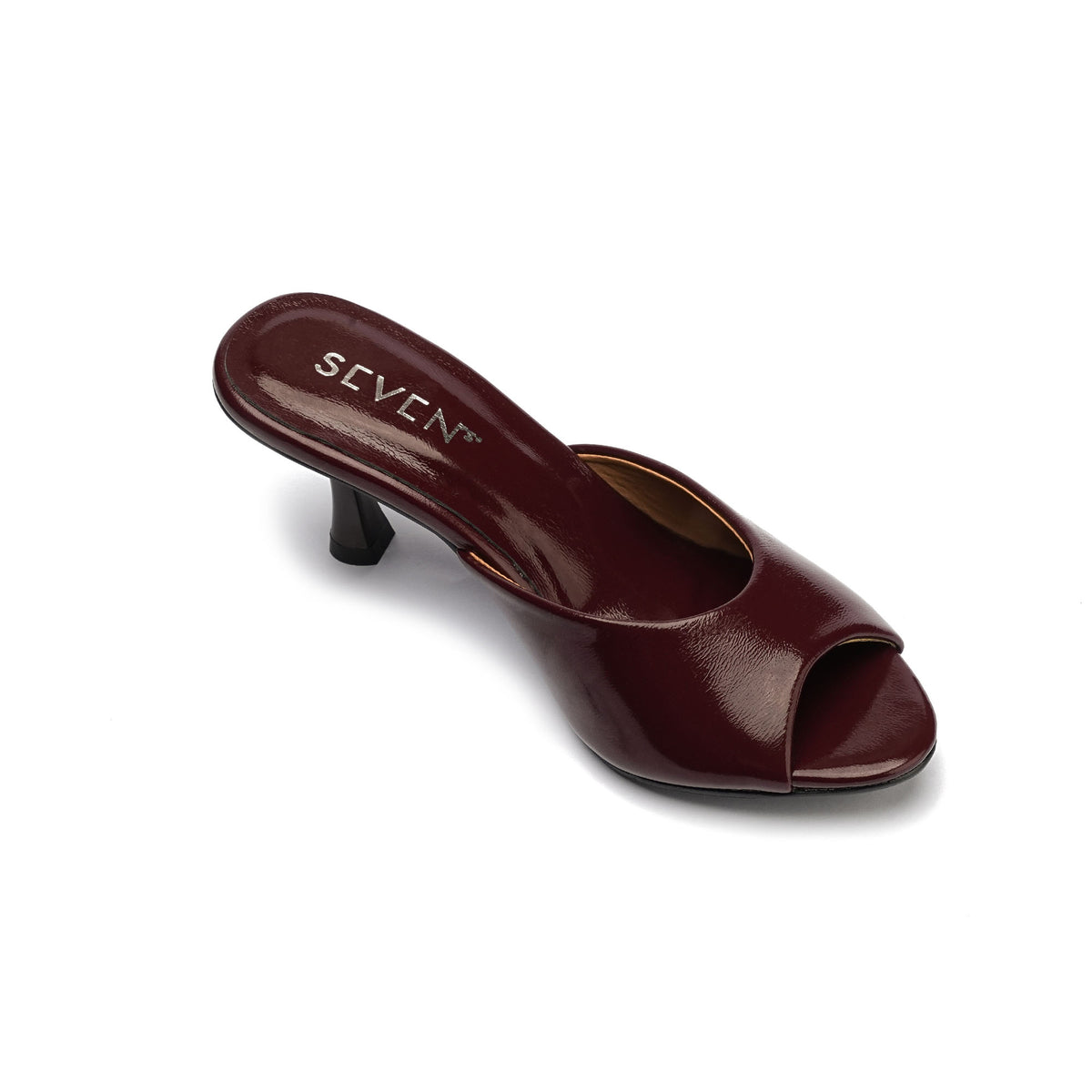 Burgundy Peep Toe Heels