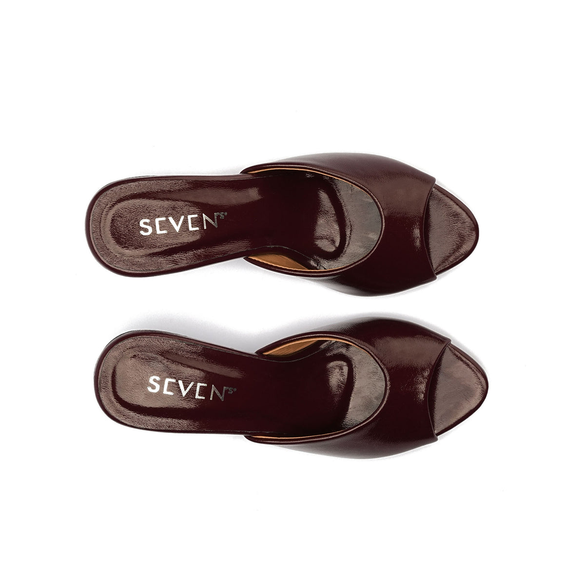 Burgundy Peep Toe Heels top view