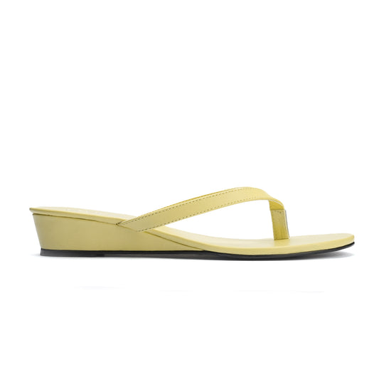 Butter Yellow Thong Wedge
