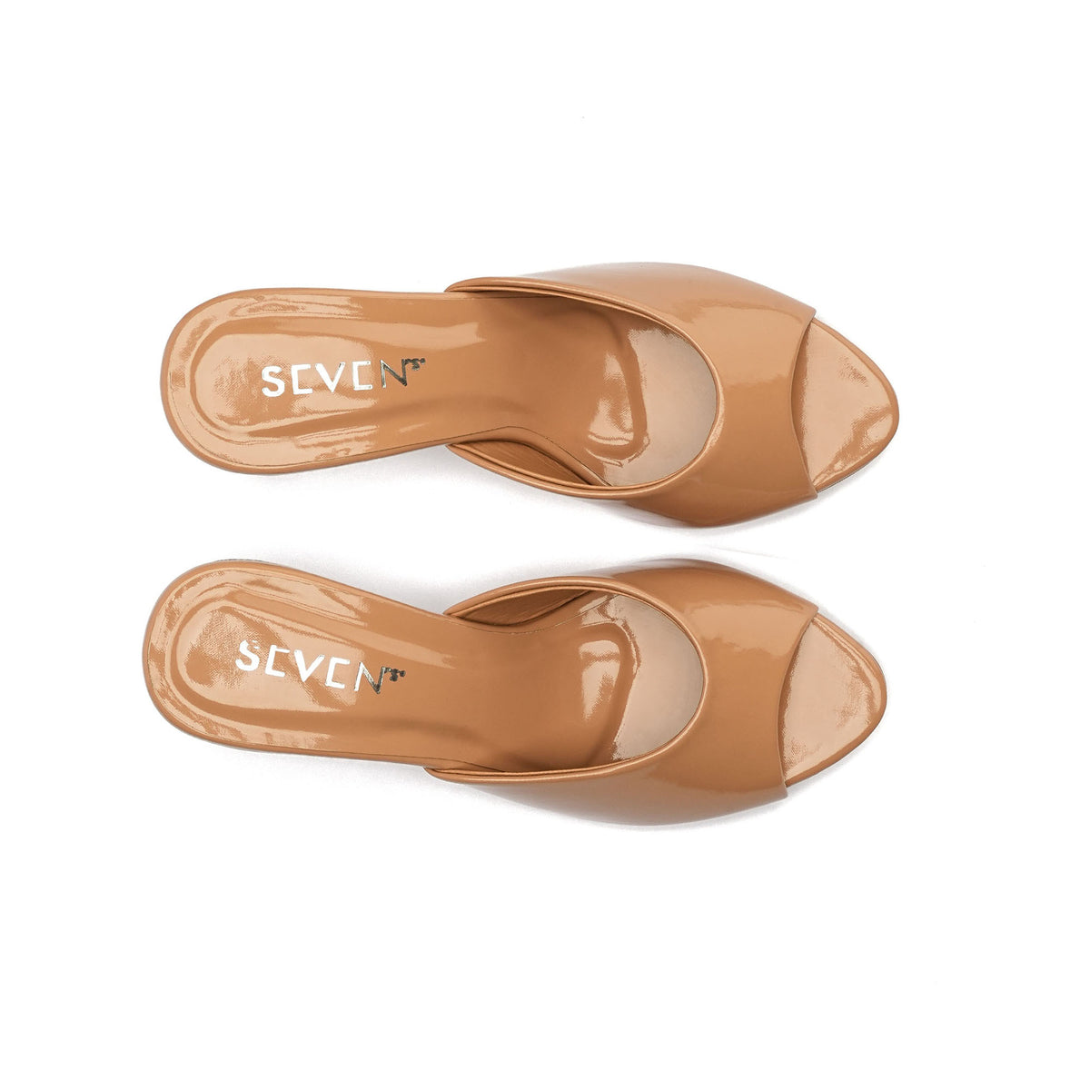 Camel Peep Toe Heels top view