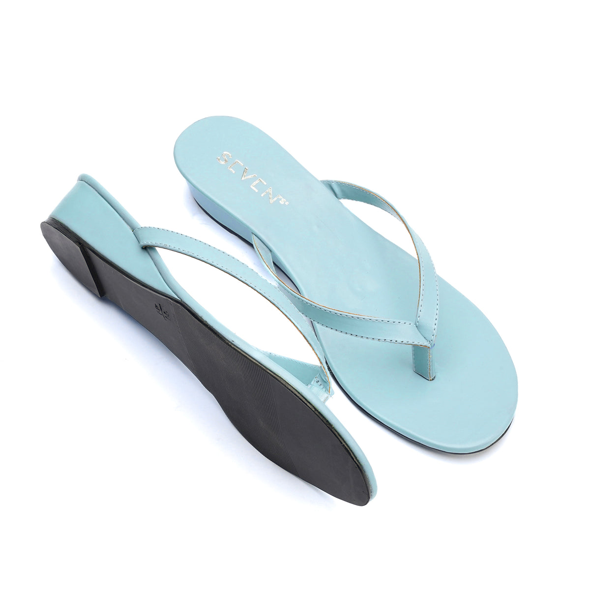 Cloud Blue Thong Wedge