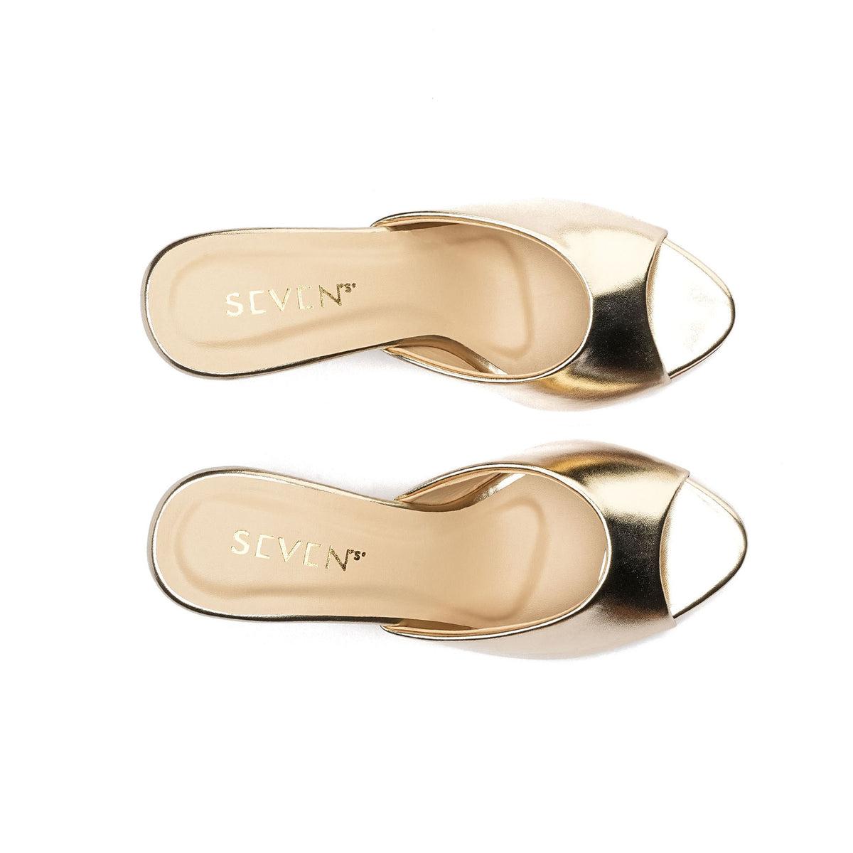 Gold Peep Toe Heels top view