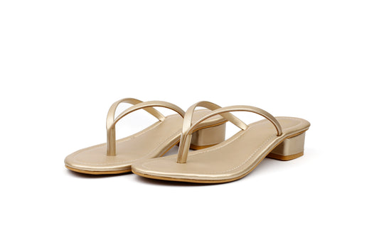 Gold Heeled Flip Flops