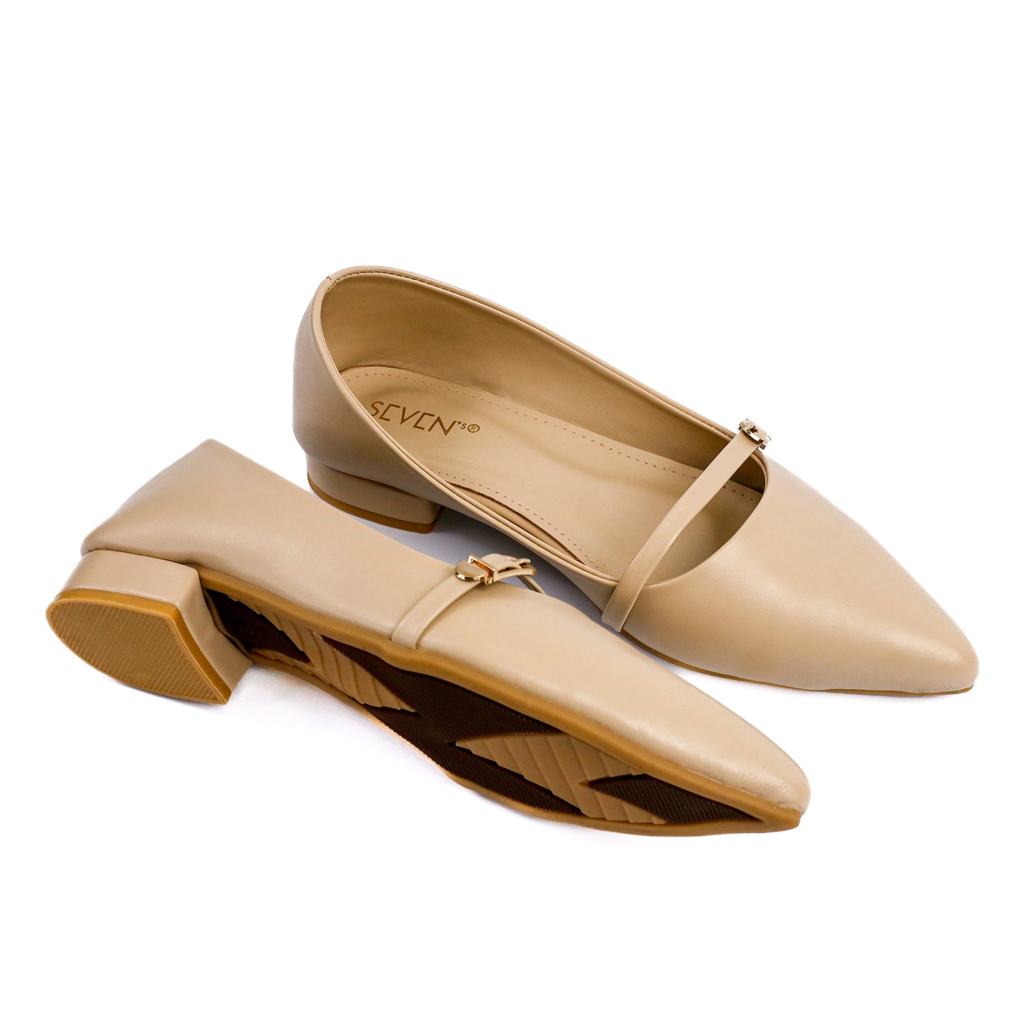 Nude Pointed Mary Janes