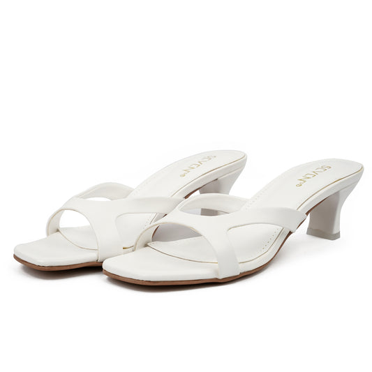 White Kitten Heels
