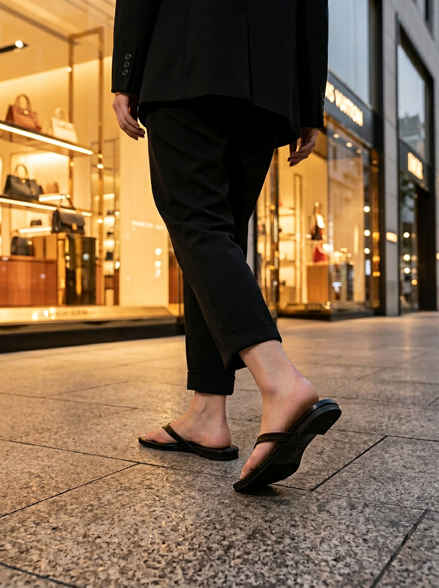 All-Day Comfort Flip Flops in Black